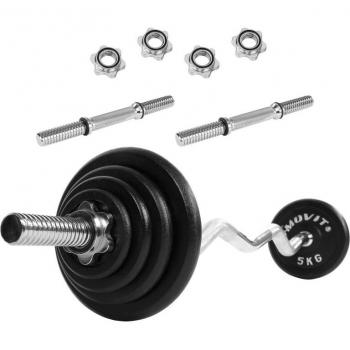 MOVIT Pro Curlset SZ – Kurzhanteln (Kurz & Lang) mit Sternverschlüssen, gerändelter & verchromter Finish