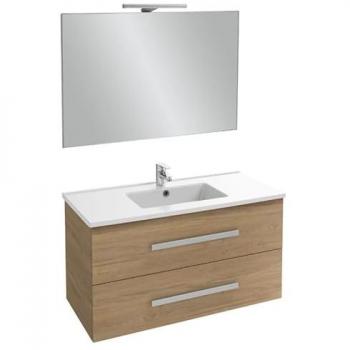 Lavabo Roble 100 cm Jacob Delafón: Ola Up con Espejo y Foco
