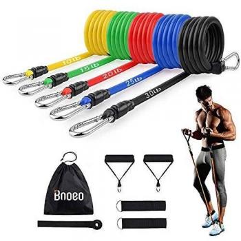 Bnoeo Bandes de Résistance en Latex, Set Fitness Musculation Femme/Homme