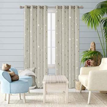 Deconovo Thermal Curtain Set, Light Beige, 46x84”, Blackout & Energy Efficient