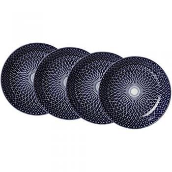 Suppenteller-Set Royal Reiko, 4-teilig, Keramik, Blau-Weiß