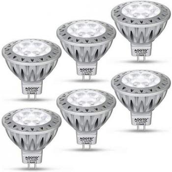 AGOTD Aluminium-LED-MR16 12V GU5.3 – Hohe Helligkeit 6000K, 7 W