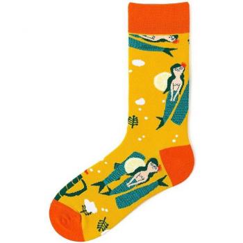 Calcetines de Hombre con Estampado de Globo de Aire y Café