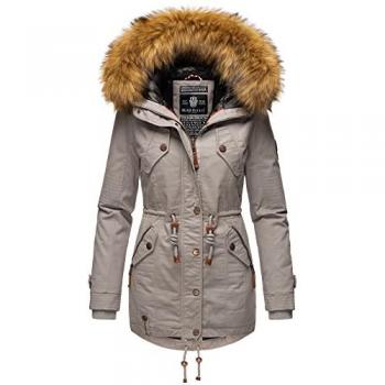 MARIKOO Winterparka für Damen mit Kunstfell