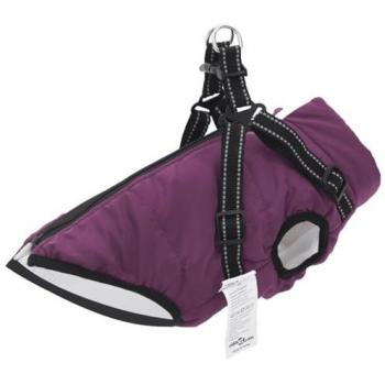 Dog Coat with Harness Waterproof Reflective Purple 2XL by vidaXL