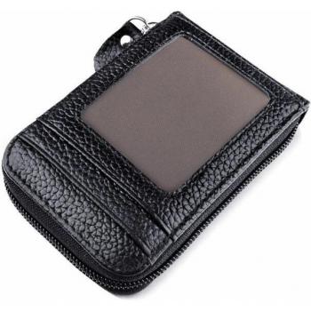 Cartera de hombre con tarjetero y cremallera de cuero PU