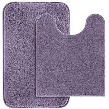 VANZAVANZU Non Slip Bath Mat Set 2 Piece Thickened Bathroom Mat Set Absorbent Ultra Soft Bath and Pedestal Toilet Mat Set Fluffy Microfiber Toilet Rug