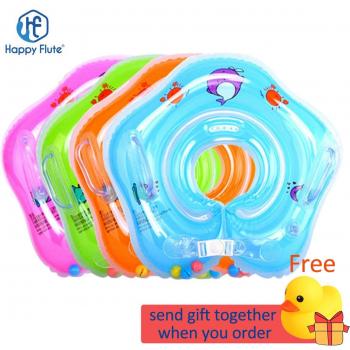 Anillo para el cuello para natación de bebés HappyFlute 0-12M, temática de peces