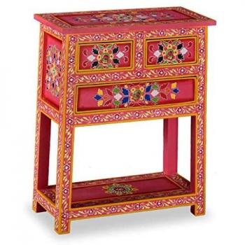 VidaXL Buffet avec 4 tiroirs et armoire latérale en bois massif de manguier, 150 x 80 x 40 cm