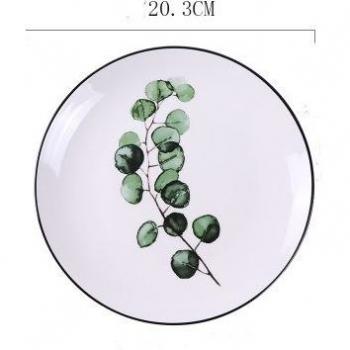 Green Bowl Nordic – Plat de Salade en Porcelaine