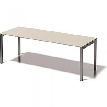 Bisley Cito Schreibtisch, 740 mm, grauweiß, Metallgestell Silber