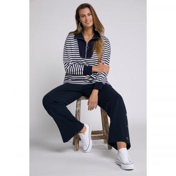 Ulla Popken Felpa con Polo Blu 64/66 Donna