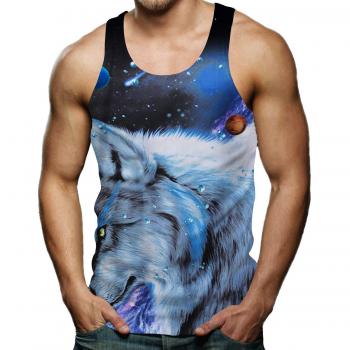 Herren-Top Wolf in der Galaxis von RAISEVERN