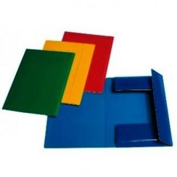 Cartella a tre lembi con elastico Cartotecnica del Garda 25x34,5 cm 0,8 mm colore rosso