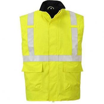 Biz Flame Hi Vis Flame Resistant Rain Bodywarmer Yellow 2XL