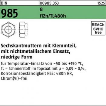 Zinklamellen-Mutter M20 100er Pack