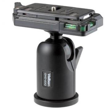 Velbon QHD-63 Q Präzisions-Kugelkopf mit 360° Drehung, Schwarz