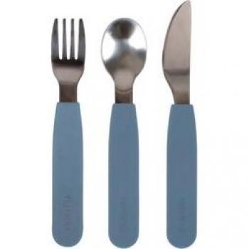 Filibabba Set posate silicone Powder Blu