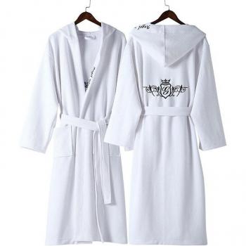 Robe de chambre gaufrée en coton mince