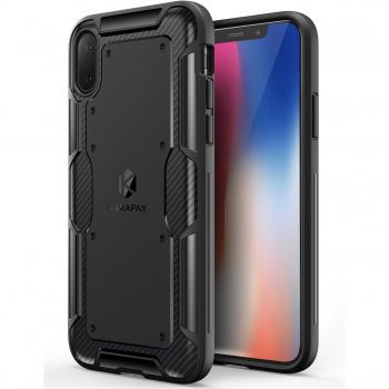Anker KARAPAX Black – Ultra‑Slim Schutzhülle für iPhone X mit Karbon‑Griff