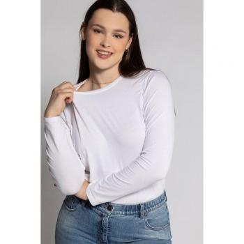 Maglia donna cotone bianco scollo girocollo 48/50 maniche lunghe Studio Untold