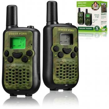 BRESSER Green Walkie Talkie Set with Flashlight