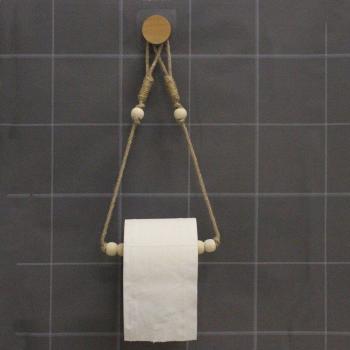 Accroche papier toilette en bois artisanal