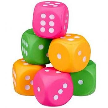 RelaxDays Mega Dice Collection – 6 Colorful Soft Fabric Sets