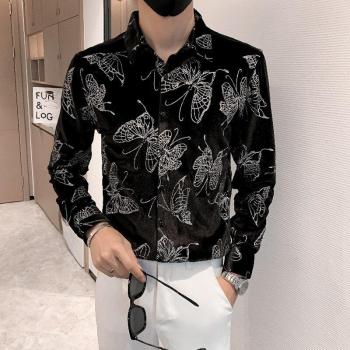 Blusa Terciopelo Hombre Mariposa Elegante