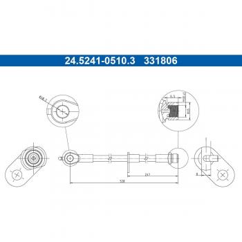 Bremsschlauch hinten links ATE 24.5241-0510.3