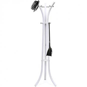 Appendiabiti a Piantana Metallo 9 Ganci Bianco 60x53x176cm