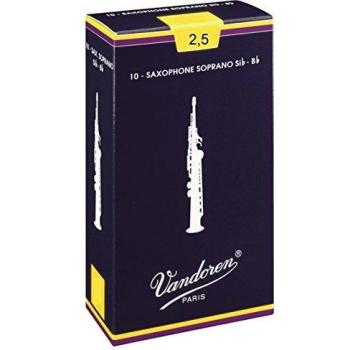 Vandoren Soprano Saxophone Reeds Strength 2.5 – Box of 10