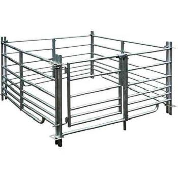 VidaXL Scatola a 4 Pannelli per Pecore in Acciaio Zincato, 137x137x92 cm