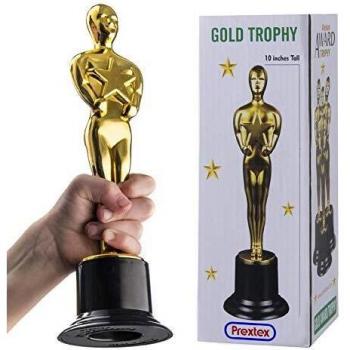 Prextex Gold Trophy – 10‑Inch (25 cm) Award for Recognition