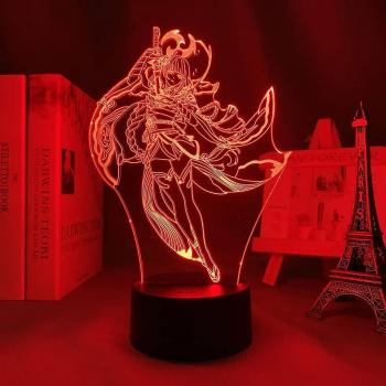 Lumière LED 3D Raiden Shogun – Cadeau pour Fans d’Anime
