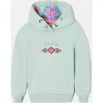 Sudadera Silbon verde con capucha para niña