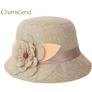 Chamsgend Women's Affordable Linen Bowler Hat
