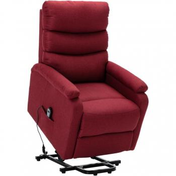 Poltrona Massaggiante Alzapersona Reclina, Rosso Vino, Tessuto – MXL 22858