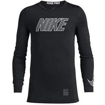 Nike Youth Performance Long Sleeve Top in Black & White