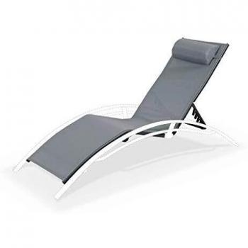 Toile de bain de soleil en aluminium et textilène Louisa