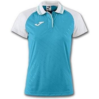 Joma Mädchen Poloshirt Torneo II Einheitsgröße Türkis-weiß