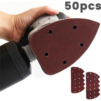 50pcs Delta Sander Hook and Loop Sandpaper Discs Grit 40-800