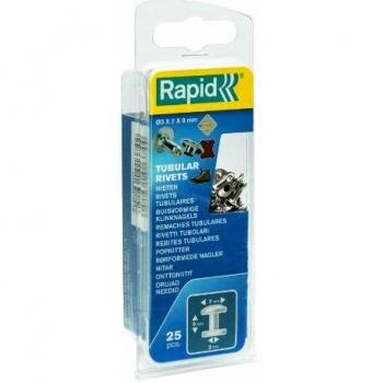 Rapid Tubular Rivets Pack of 25, Size: 3mm x 7mm