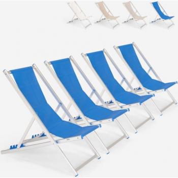 Set 4 Sedie Sdraio Alluminio Riccione Gold