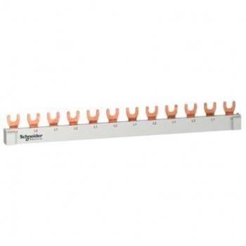 Schneider Electric R9XFH212 Weiß: Phasenschiene Gabel 2P, 12 TE, 63 A, 5 Stück