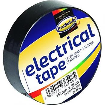 ProSolve 19mm x 20m Black Electrical Tape, 10 Pack