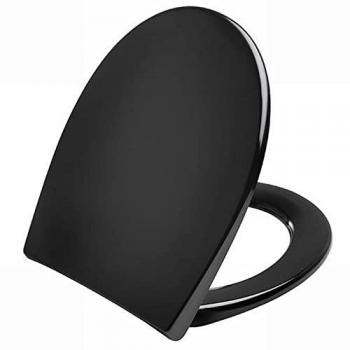 Siège de WC noir Pressalit avec couvercle et charnières universelles