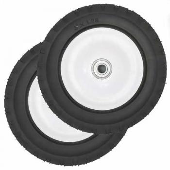 Set de deux roues de tondeuse métalliques Ø 200 mm, 40 mm largeur, alésage 12,7 mm