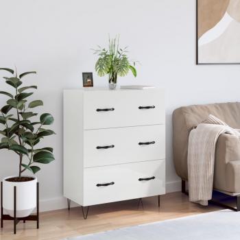 High Gloss White Sideboard 69.5x34x90 cm Engineered Wood