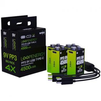 Verico Li-Ion Akku Loop Energy 9 V-Block, 4er Akku-Set